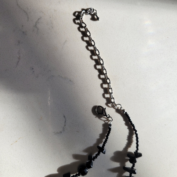 Black & Green Stone and Bead Necklace - Picture 5 of 5